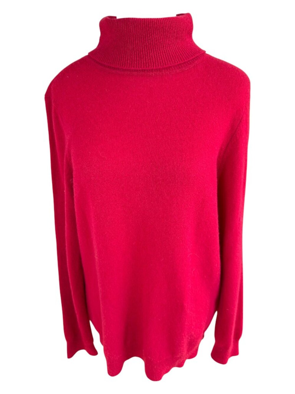 Charter Club Cashmere Sweater Turtleneck Red Classic Holiday (L)